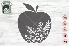 Apple SVG, Teacher Shirt SVG, Teacher Gift SVG, Floral Apple Product Image 1