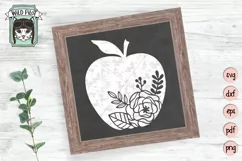 Apple SVG, Teacher Shirt SVG, Teacher Gift SVG, Floral Apple Product Image 2