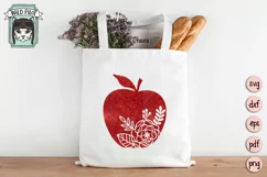 Apple SVG, Teacher Shirt SVG, Teacher Gift SVG, Floral Apple Product Image 3