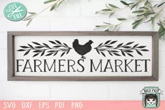 Farmers Market SVG, Famers Market Sign Cut File, Chicken SVG Product Image 1