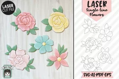 Flower Laser SVG Cut File, Floral Laser SVG Cut File Product Image 1