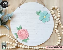 Flower Laser SVG Cut File, Floral Laser SVG Cut File Product Image 3