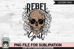 Floral Leopard Skull Sublimation PNG, Rebel Soul Skull PNG Product Image 1