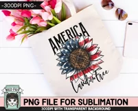 Sunflower American Flag USA PNG, July 4th Sublimation PNG Product Image 3