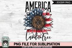 Sunflower American Flag USA PNG, July 4th Sublimation PNG Product Image 1