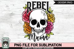 Floral Skull Sublimation PNG, Rebel Mama Flower Skull PNG Product Image 1