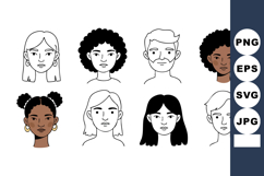 Diverse female and male faces with different hairstyles and Product Image 1