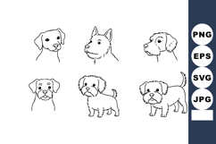 Dog Breeds Line Art Vector Illustration Showing Different Ca Product Image 1