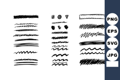 Black Hand Drawn Brush Stroke Vector Set with Various Textur Product Image 1