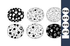 Abstract black and white seamless pattern collection with fl Product Image 1