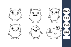 Cute monster characters collection with different facial exp Product Image 1