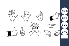Hand gesture collection with pointing, thumbs up, clapping, Product Image 1