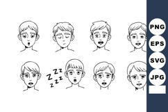 Boy Facial Expressions Vector Set Showing Various Emotions a Product Image 1