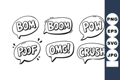 Comic Style Speech Bubbles with Sound Effects Illustration V Product Image 1