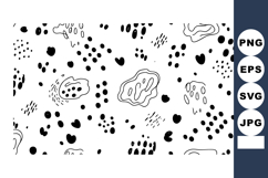 Abstract black and white irregular dots and shapes seamless Product Image 1