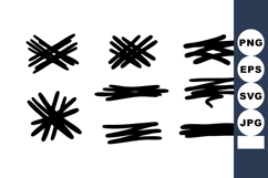 Abstract black brush stroke shapes vector illustration with Product Image 1