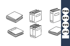 Set of six black and white book illustrations in various ori Product Image 1