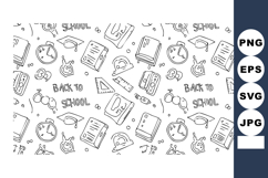 Back to School Pattern with Clocks Books Glasses and Graduat Product Image 1