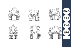 Business meeting and handshake communication vector illustra Product Image 1