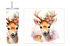 Deer Watercolor Tumbler Design. Deer Tumbler Sublimation Product Image 2