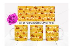 Orange Mug Sublimation Template,PNG Autumn Design Coffee Mug Product Image 1