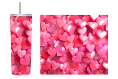 3D Hearts Tumbler Wrap Design. Hearts Tumbler Sublimation Product Image 2