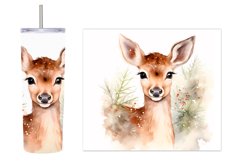 Deer Tumbler Design. Deer Watercolor Tumbler Sublimation Product Image 2