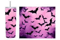 Bat Halloween Tumbler. Bat Silhouette Tumbler Sublimation Product Image 2