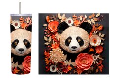 Panda Tumbler Wrap. Panda Tumbler Sublimation Product Image 2