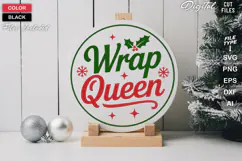 Wrap Queen SVG | Christmas Round Sign SVG | Xmas SVG Product Image 1