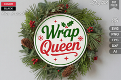 Wrap Queen SVG | Christmas Round Sign SVG | Xmas SVG Product Image 2