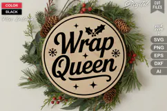 Wrap Queen SVG | Christmas Round Sign SVG | Xmas SVG Product Image 3
