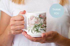 Watercolor flowers peonies Wrap Mug sublimation Product Image 3