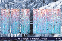 Colorful Sequins Tumbler Wrap | 20 oz | Pink and Blue Design Product Image 1