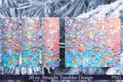 Colorful Sequins Tumbler Wrap | 20 oz | Bokeh PNG Product Image 1