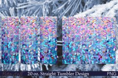 Colorful Sequins Tumbler Wrap | 20 oz | Blue and Pink Product Image 1