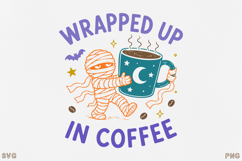 Halloween Mummy Coffee SVG PNG Spooky Mug Design Product Image 1