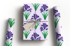 Watercolor Iris Flower Seamless Pattern | Digital Papern Product Image 10