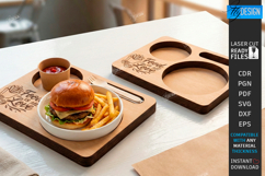 Wraps and Fries Tray Laser Cut | Food Tray | Serving Board Product Image 1