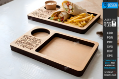 Wraps and Fries Tray Laser Cut | Food Tray | Serving Board Product Image 1