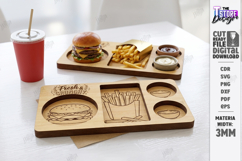 Fast Food Serving Tray Laser Cut | Serving Board |Snack Tray Product Image 1