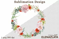 Watercolor roses flowers clipart, flowers Sublimation Product Image 1