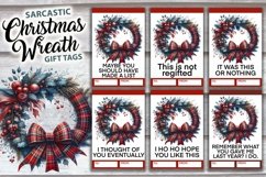 6 Sarcastic Funny Christmas Wreath Gift Tags| JPG PNG Product Image 1