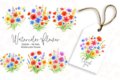 Watercolor floral clipart sublimation png Product Image 1