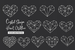 Geometric Heart SVG | Crystal Polygon Outline Love Shapes Product Image 1