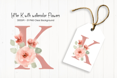 Alphabet, Letters, Monogram, pink flowers Product Image 1