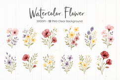 Watercolor floral clipart sublimation png Product Image 1