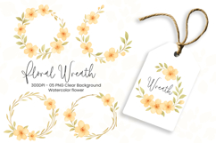 Watercolor floral wreath clipart sublimation png Product Image 1