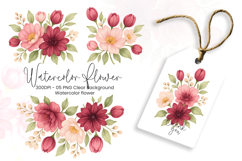 Watercolor floral clipart sublimation png Product Image 1