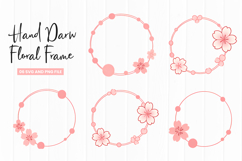 Hand Drawn Floral Frame SVG and PNG Product Image 1